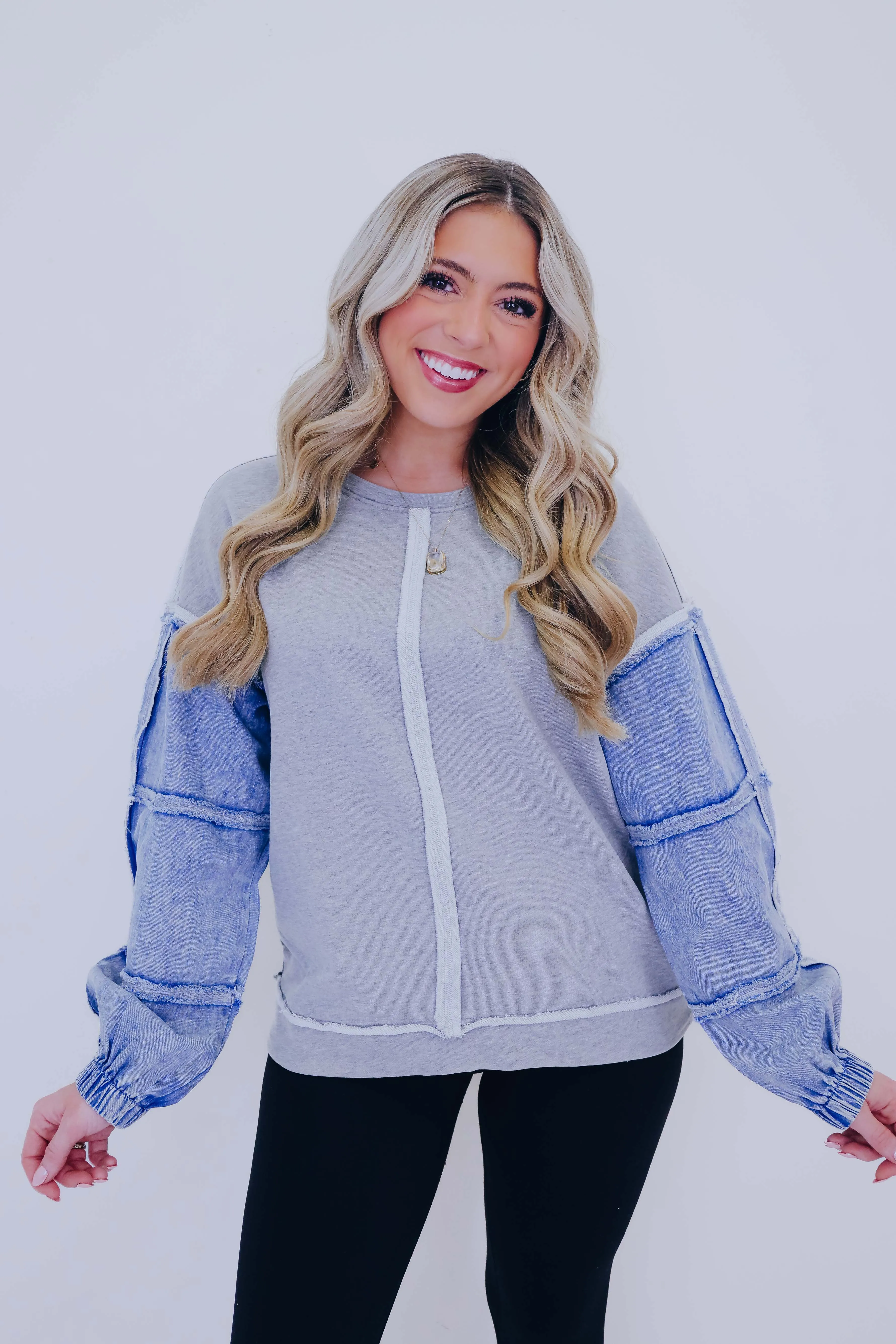 Dixie Denim Sleeve Top - 3 Colors