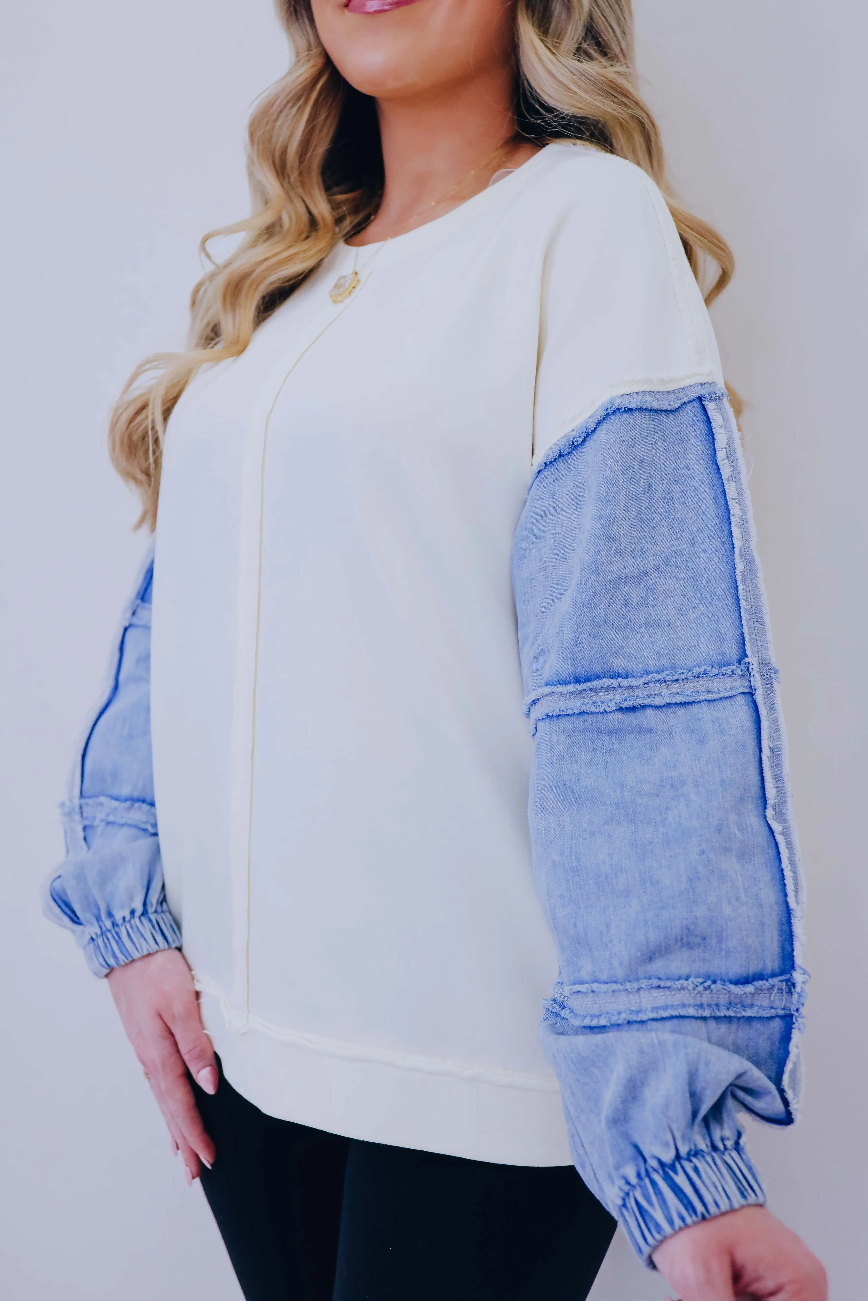 Dixie Denim Sleeve Top - 3 Colors
