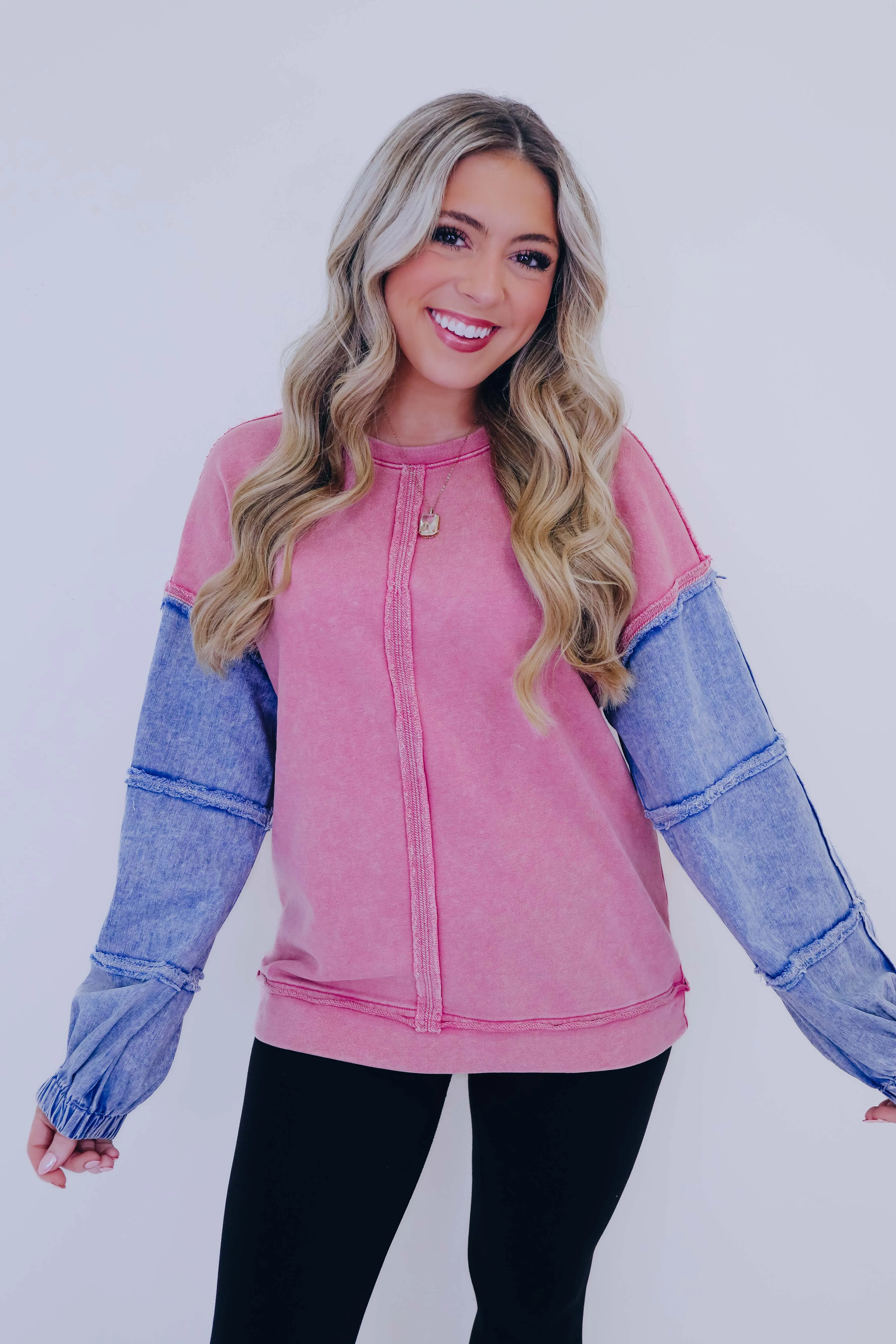 Dixie Denim Sleeve Top - 3 Colors