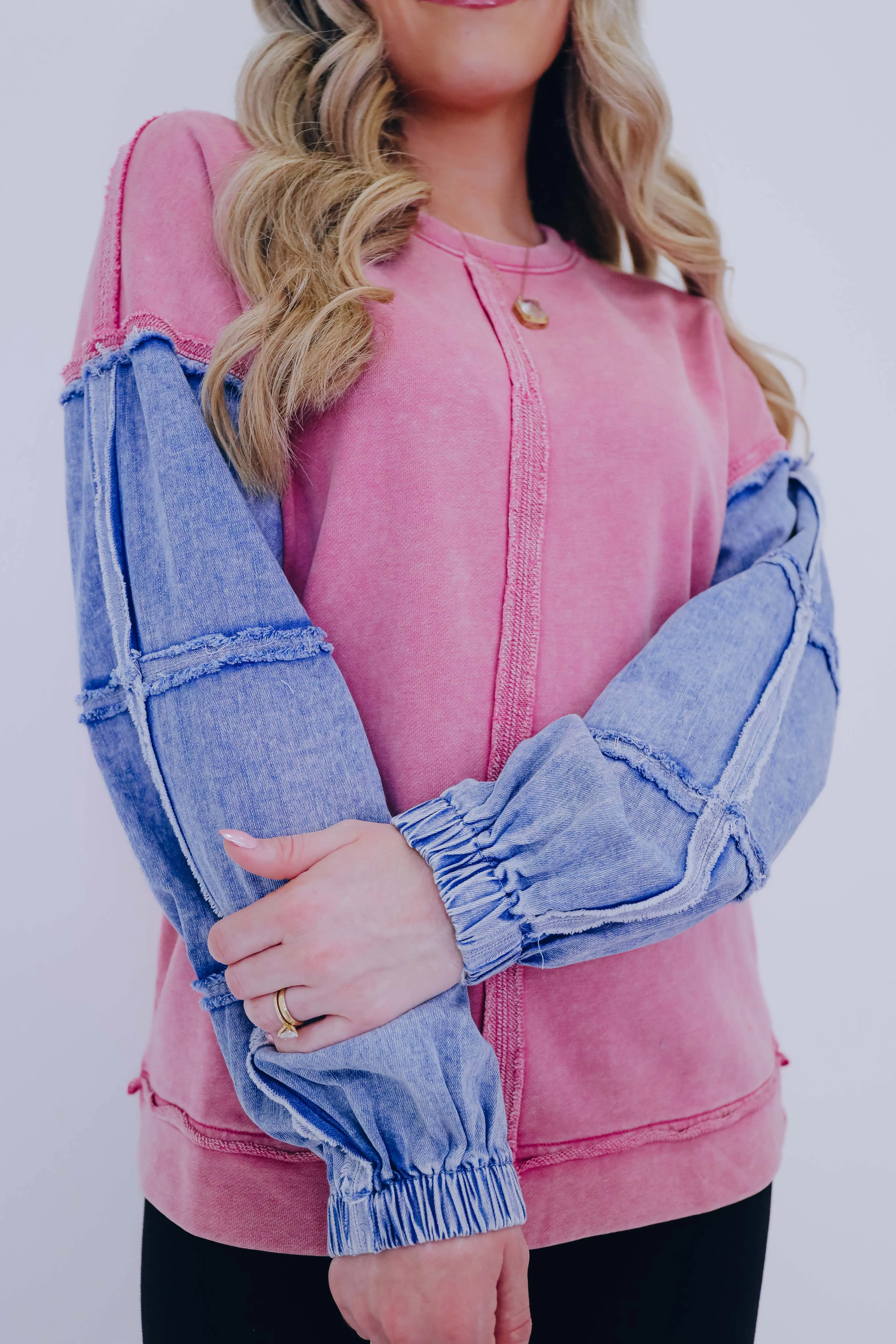 Dixie Denim Sleeve Top - 3 Colors
