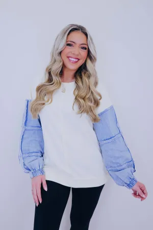 Dixie Denim Sleeve Top - 3 Colors
