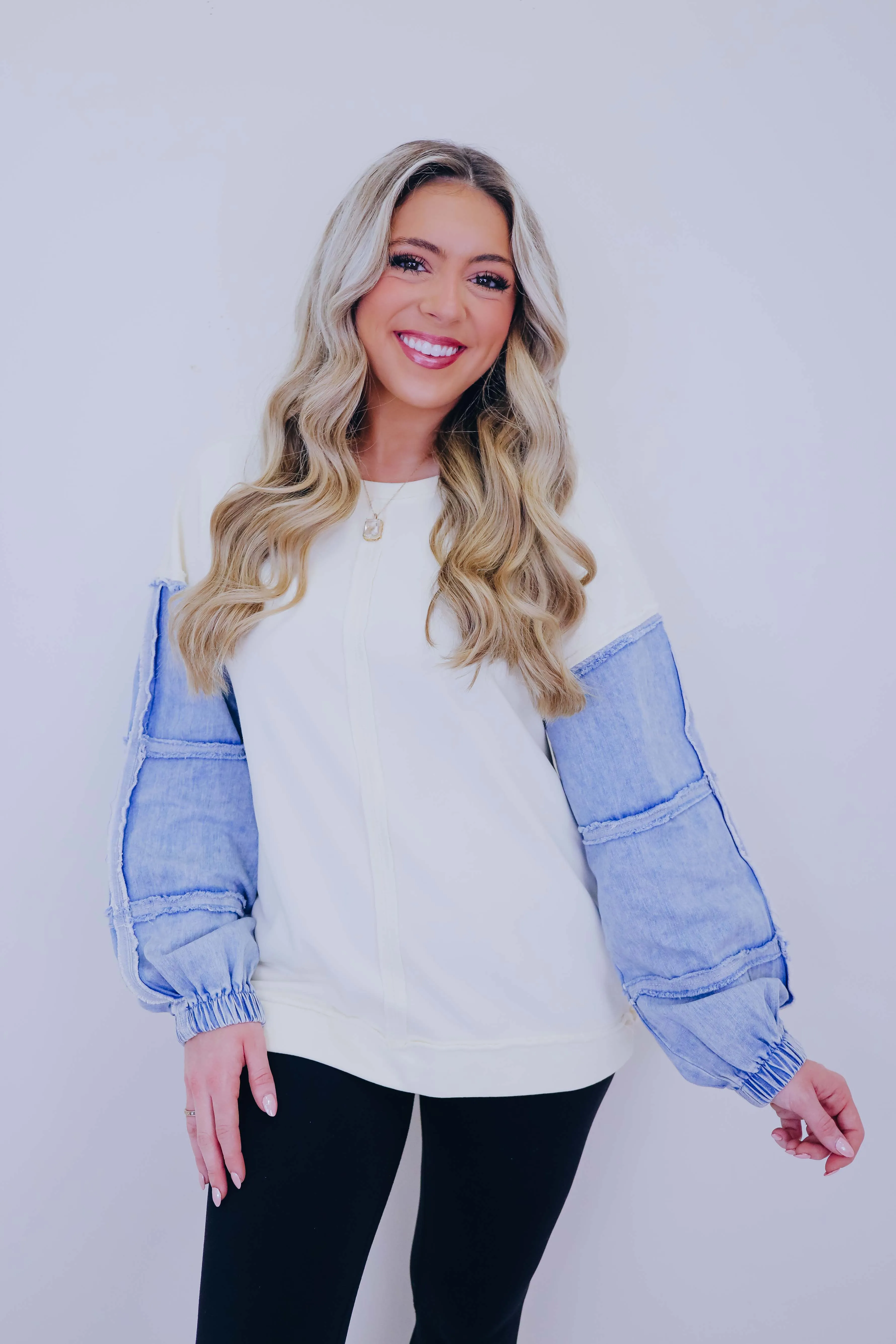 Dixie Denim Sleeve Top - 3 Colors