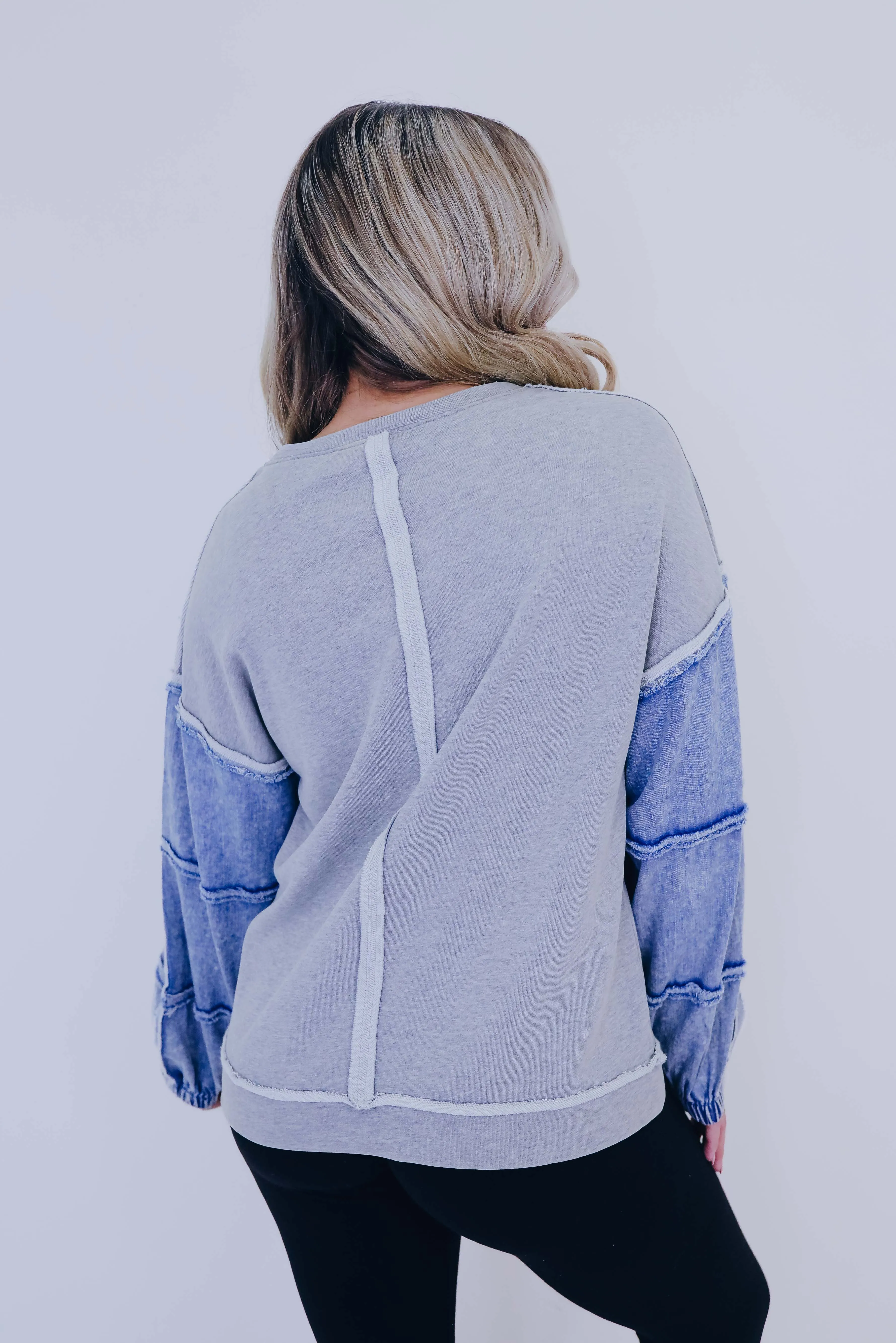 Dixie Denim Sleeve Top - 3 Colors