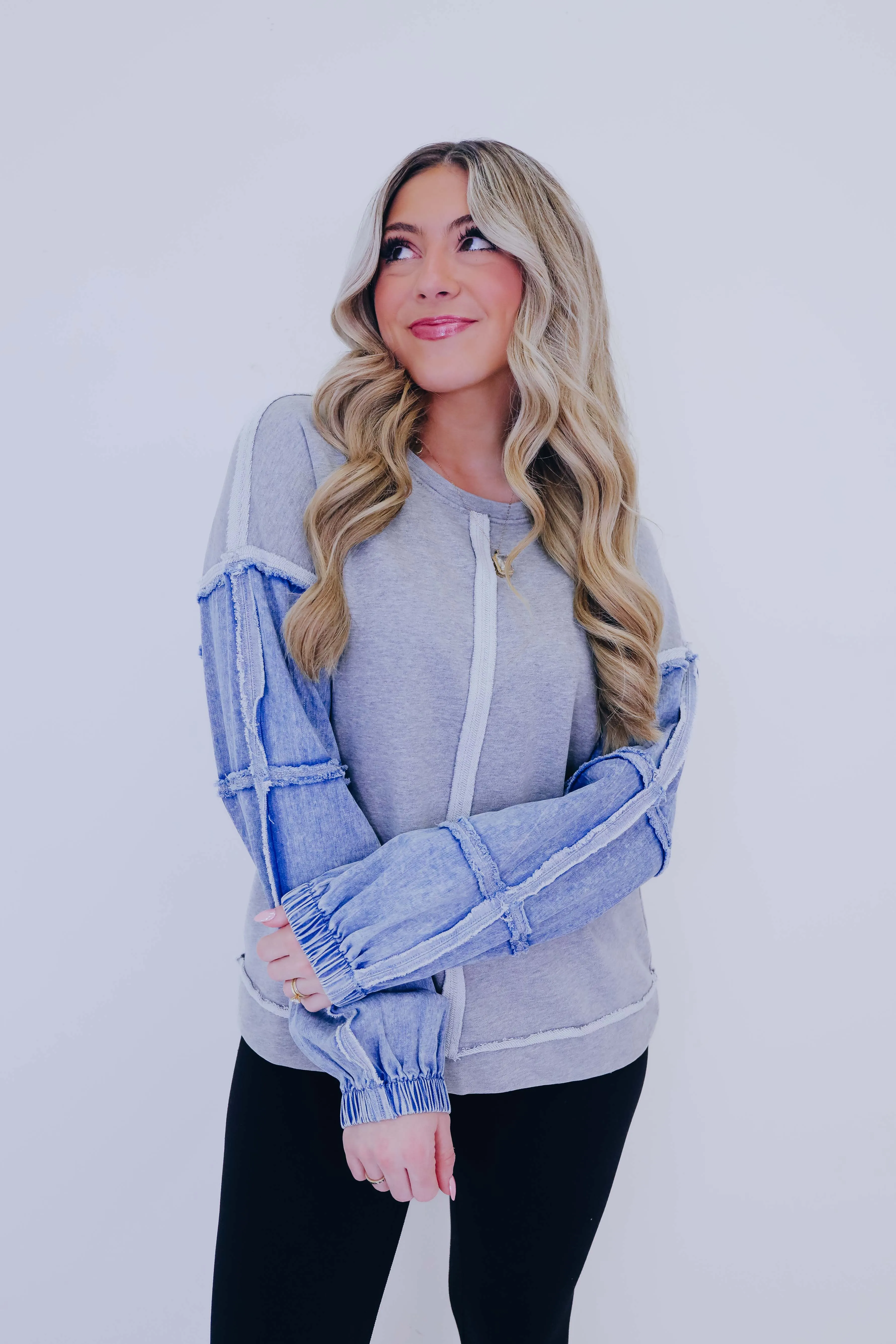 Dixie Denim Sleeve Top - 3 Colors