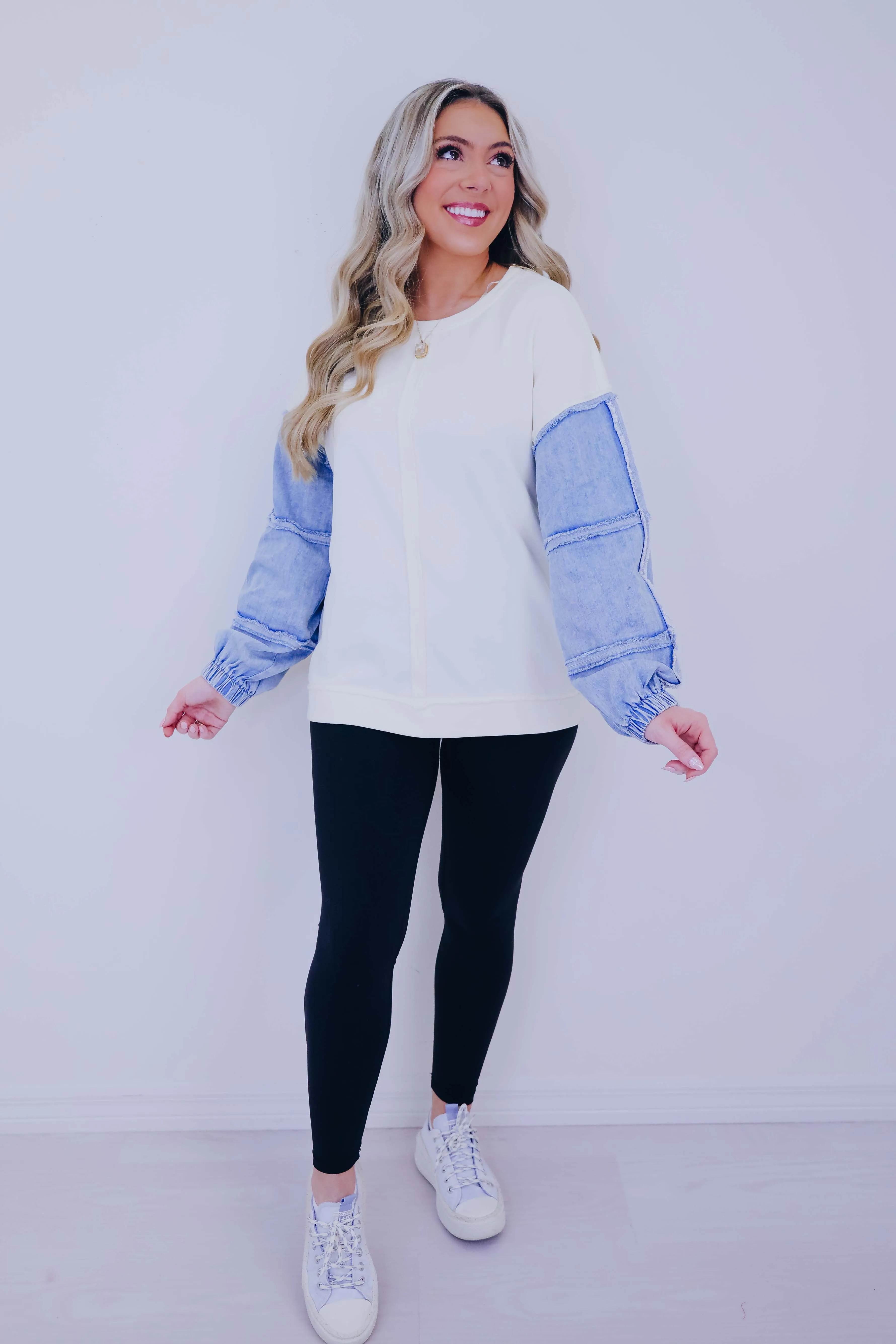 Dixie Denim Sleeve Top - 3 Colors