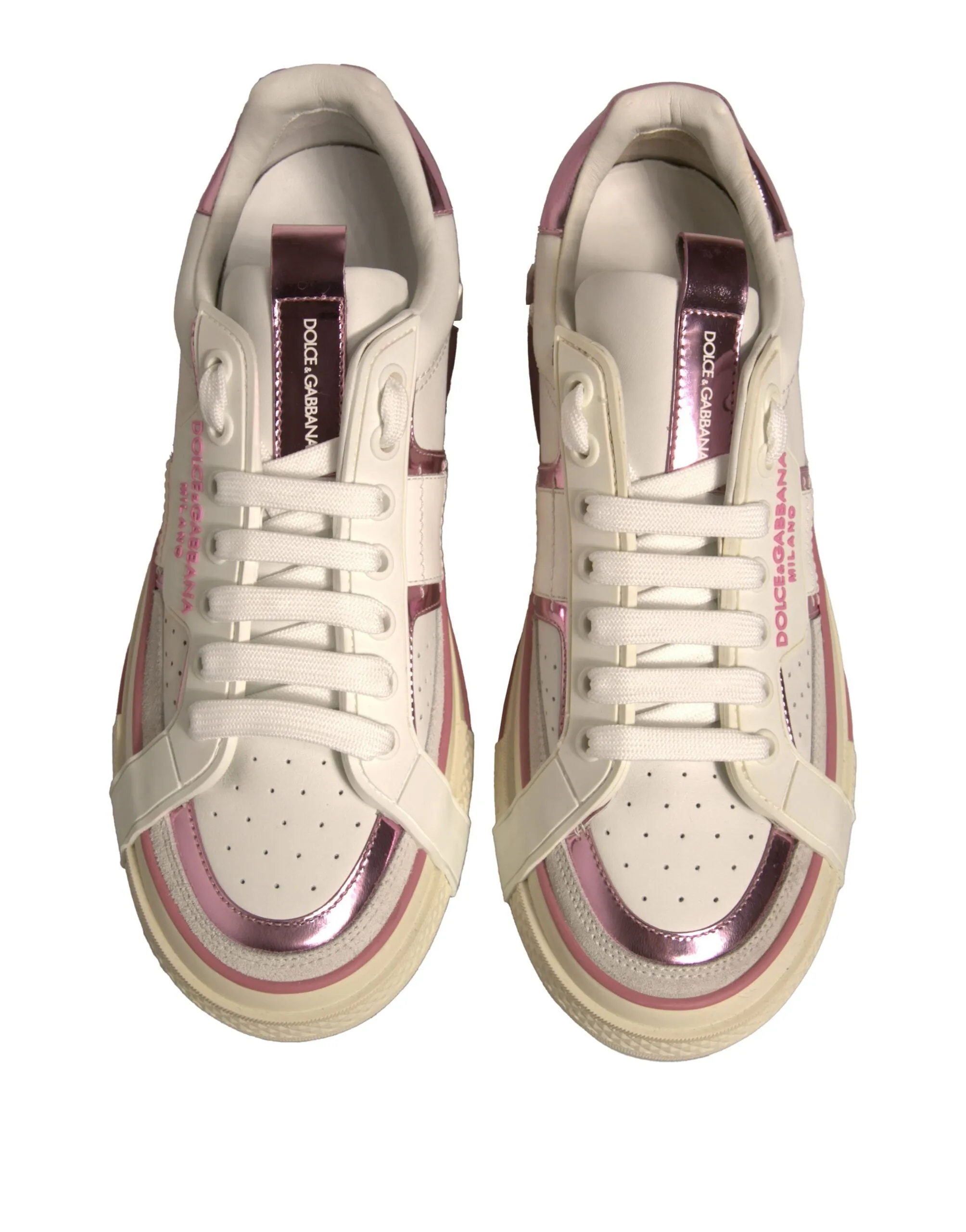 Dolce&Gabbana CUSTOM 2.Zero Women Beige Sneakers Leather Trainer Shoes Sz EUR 40
