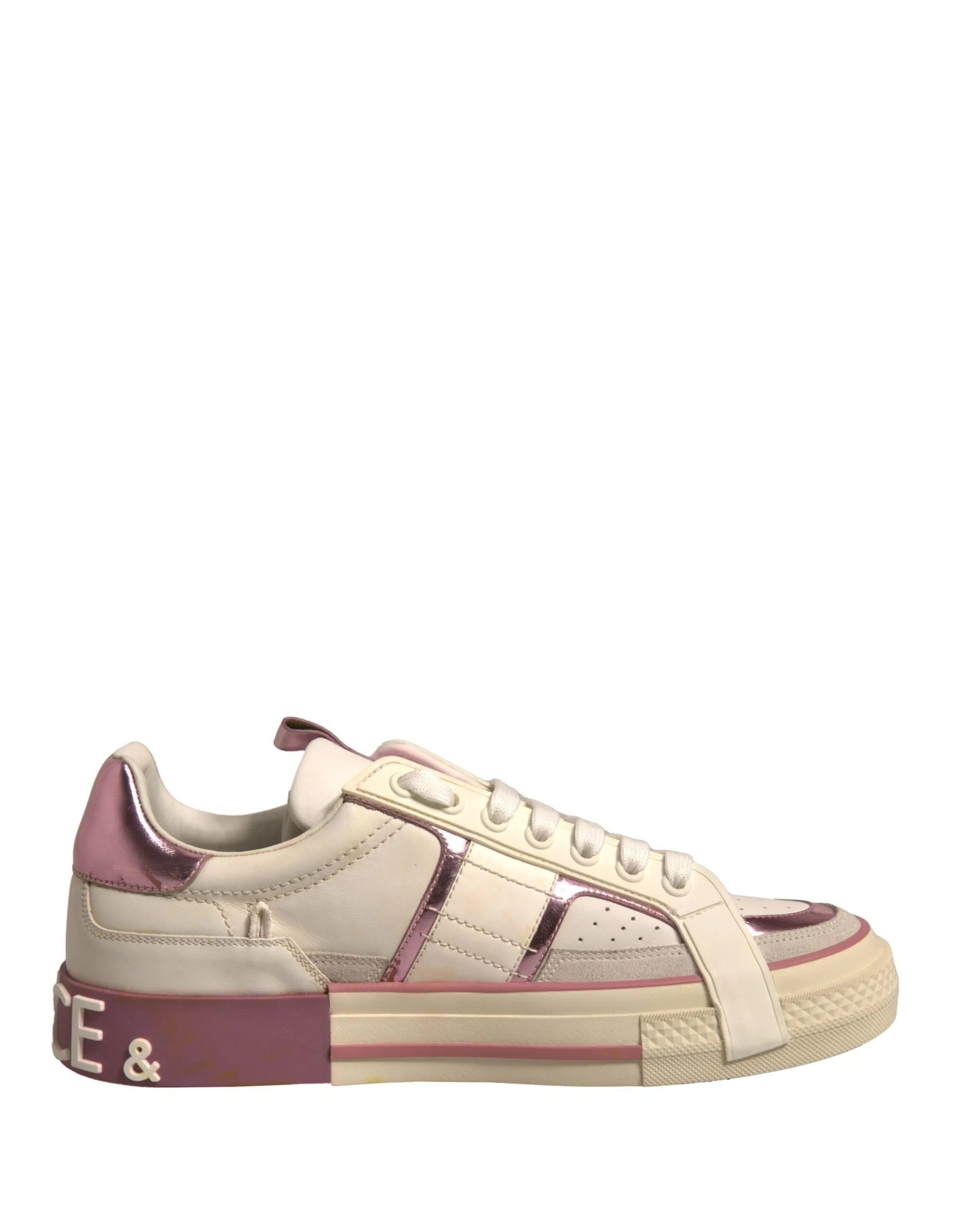 Dolce&Gabbana CUSTOM 2.Zero Women Beige Sneakers Leather Trainer Shoes Sz EUR 40