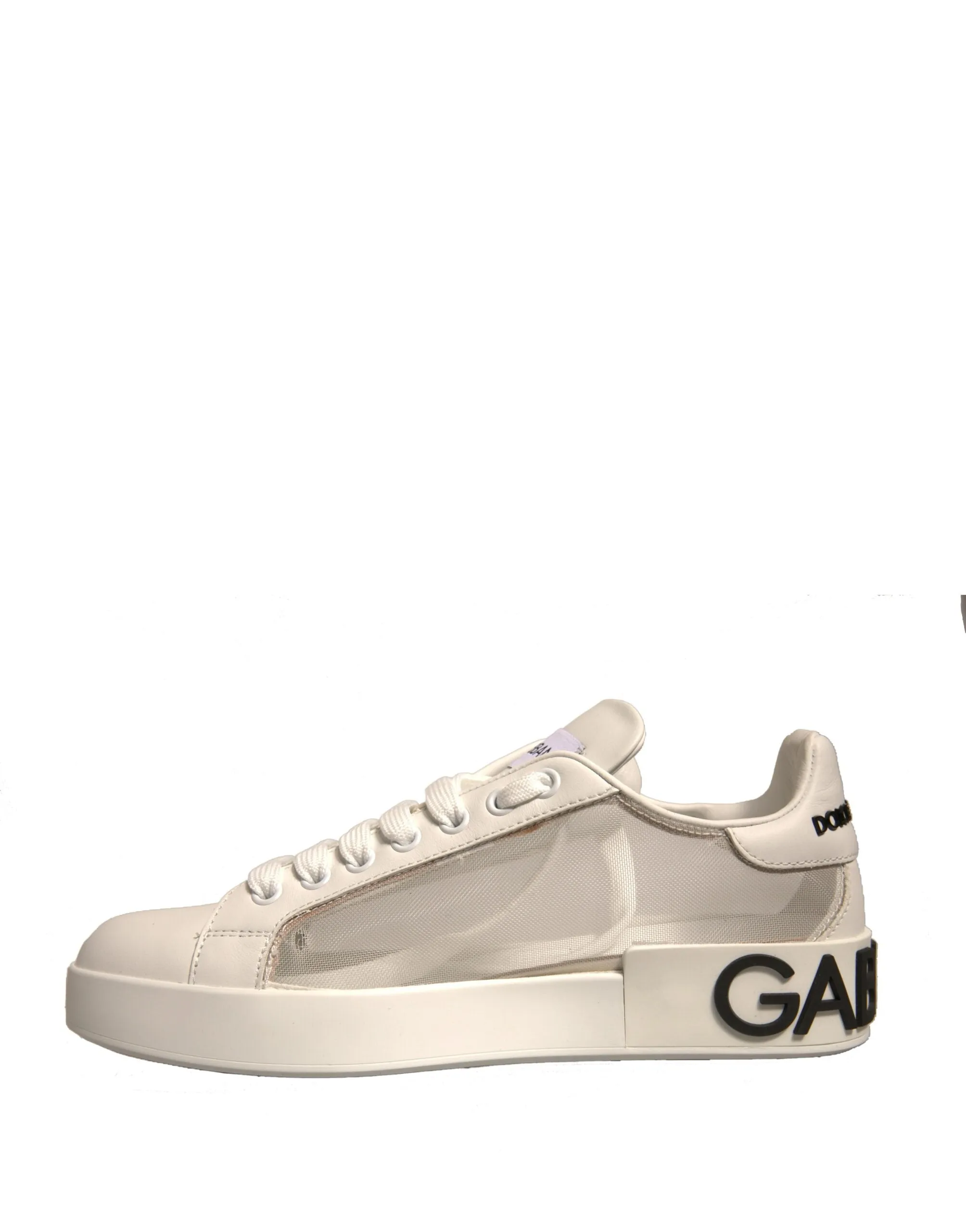 Dolce&Gabbana Portofino Women Ivory Sneakers Leather Flat Trainer Shoes EUR 38.5