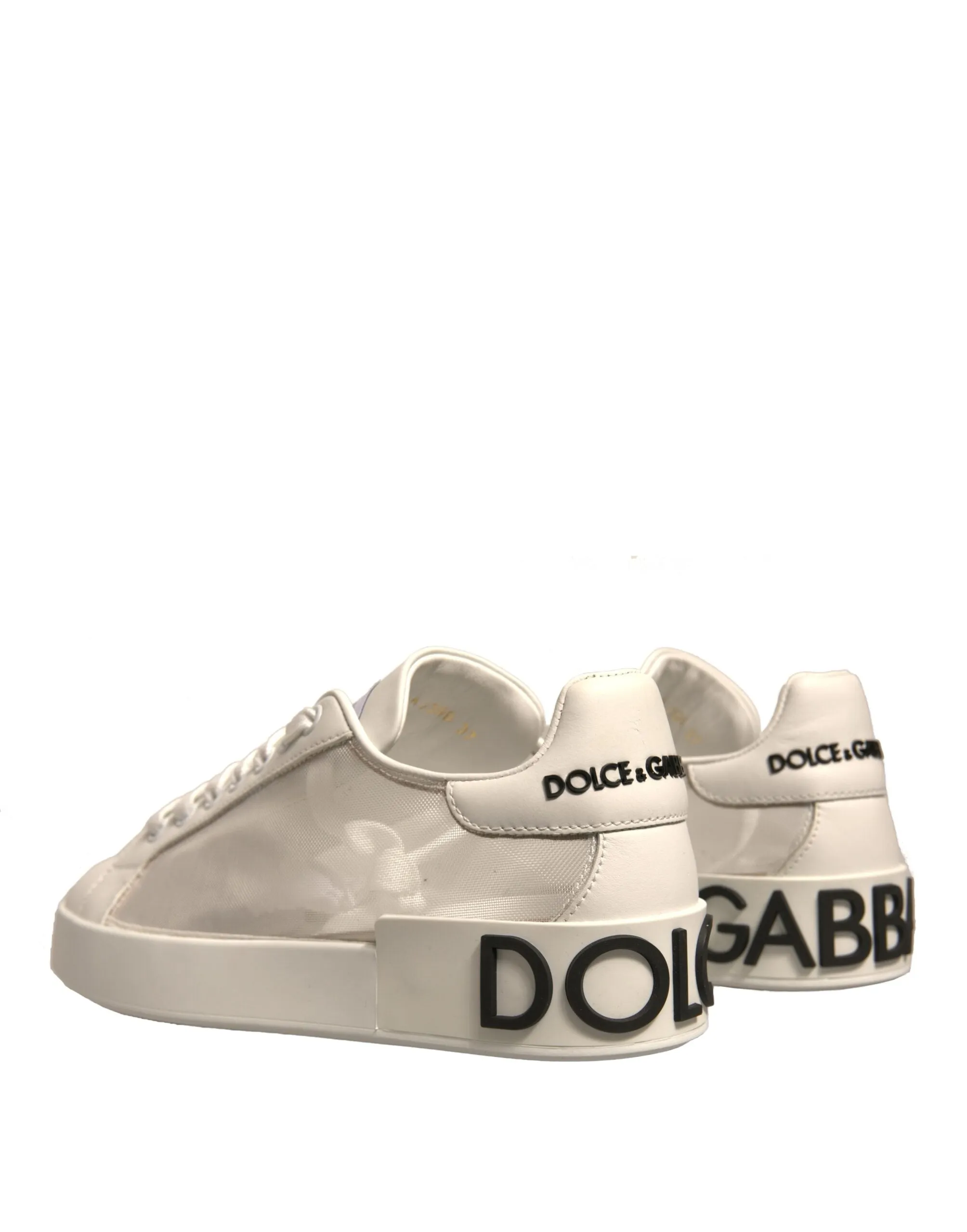 Dolce&Gabbana Portofino Women Ivory Sneakers Leather Flat Trainer Shoes EUR 38.5