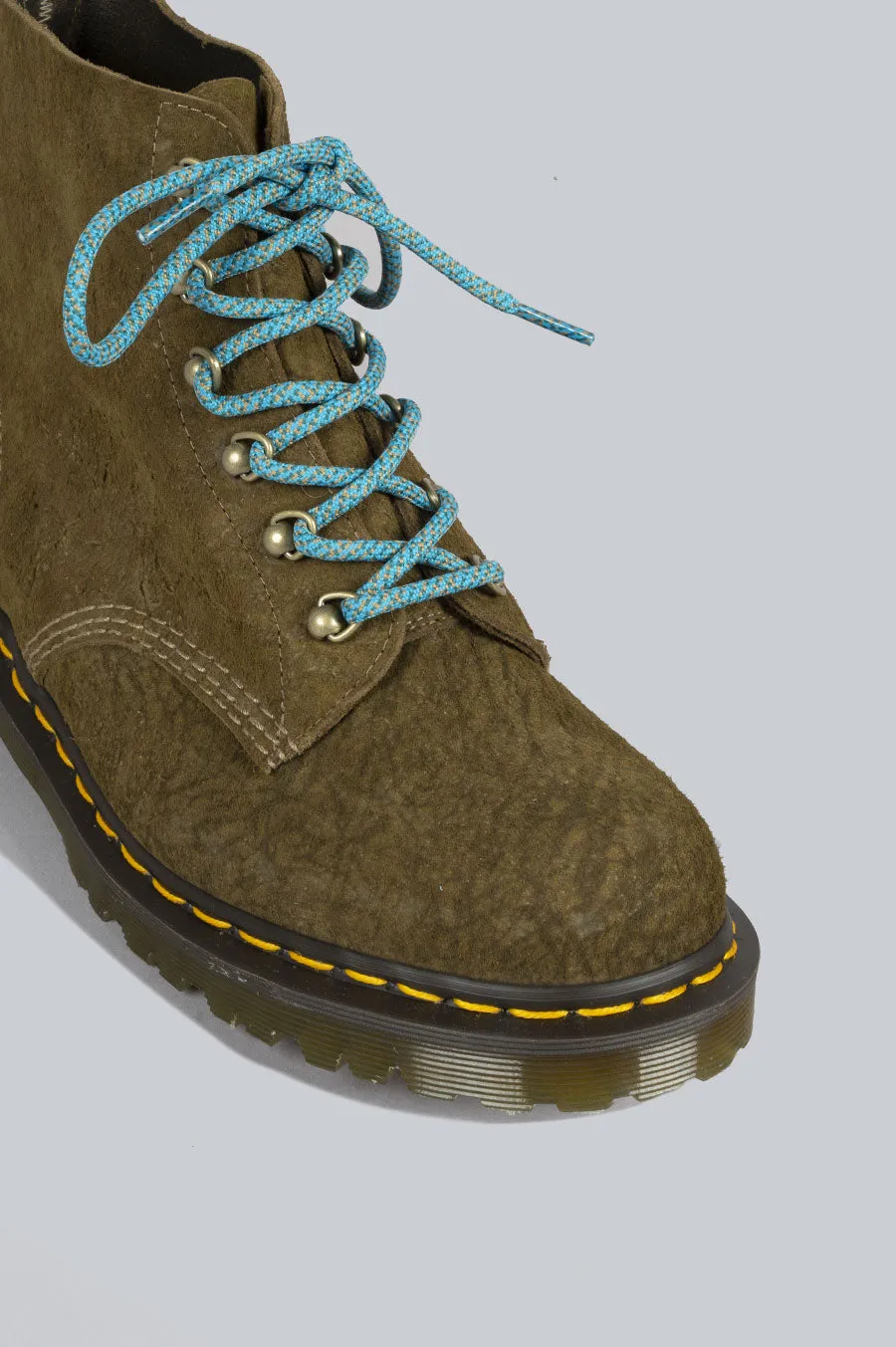 DR MARTENS 101 MADE IN ENGLAND HARDWARE SUEDE ANKLE BOOTS OLIVE
