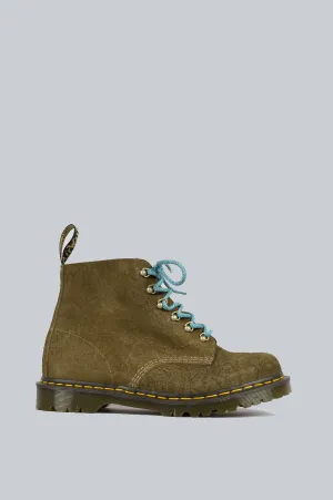 DR MARTENS 101 MADE IN ENGLAND HARDWARE SUEDE ANKLE BOOTS OLIVE