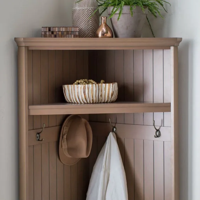 Driftwood Birch Corner Hall Tree Shoe Cubbie Hat Storage Rack