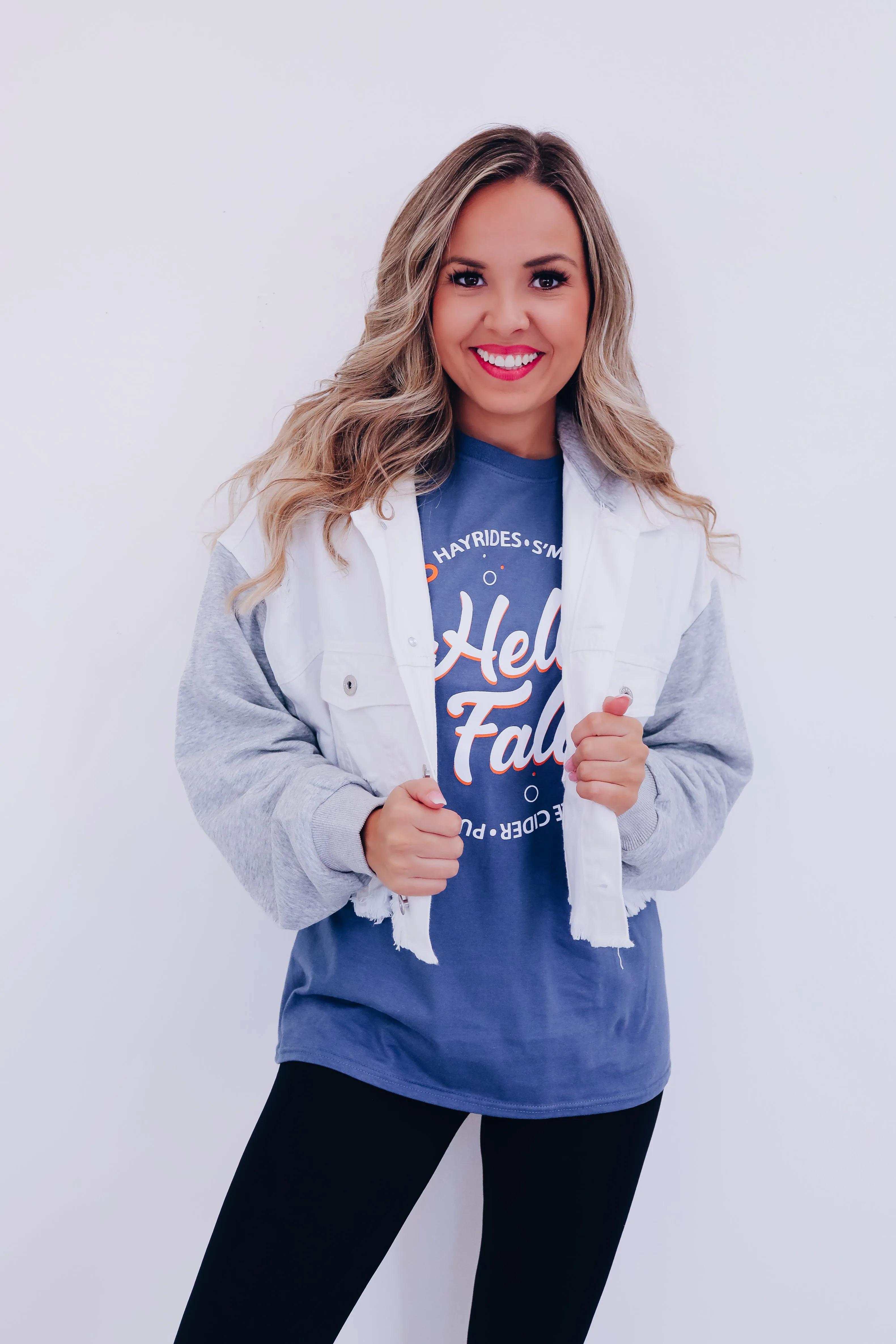 Dylan Distressed Cropped Hoodie - White/Grey