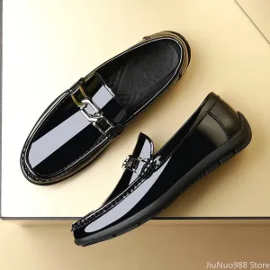 EdelStyle High-End Herren Echtleder Slip-On Loafers - Luxuriöse Casual Party Schuhe