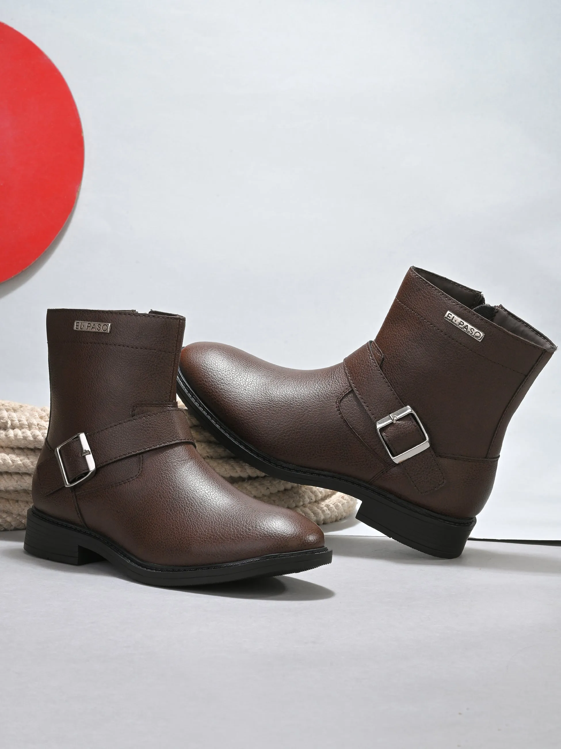 El Paso Women Faux Leather Casual Chelsea Boots