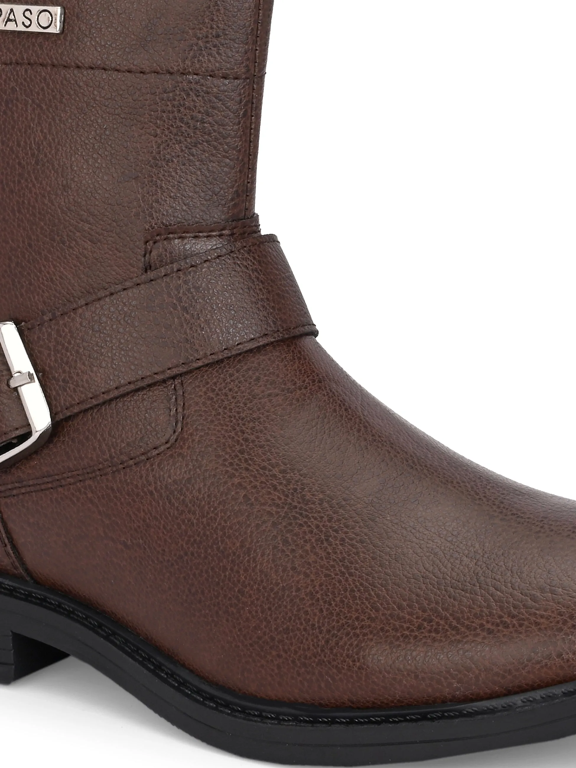 El Paso Women Faux Leather Casual Chelsea Boots