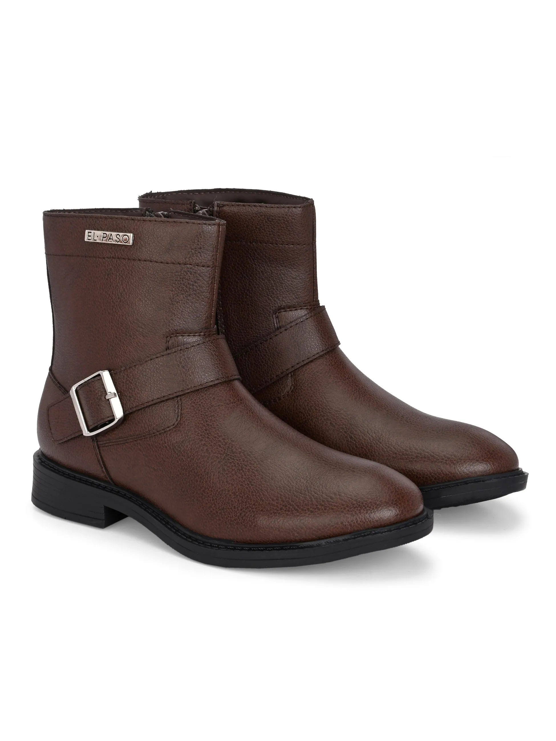 El Paso Women Faux Leather Casual Chelsea Boots