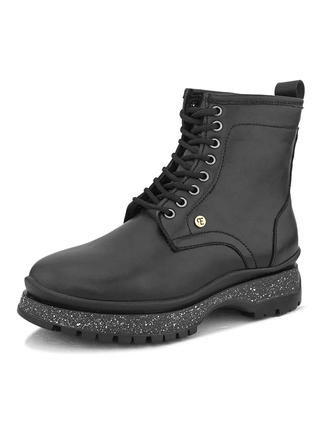 EL PASO Women Faux Leather Casual Lace Up Boots