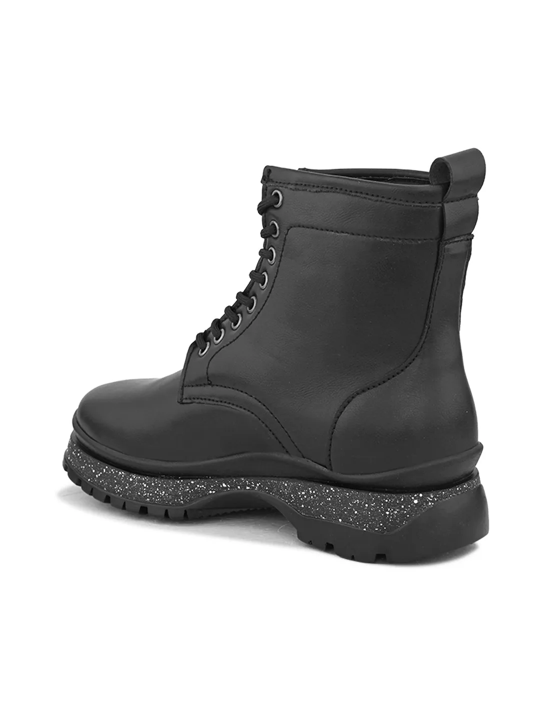 EL PASO Women Faux Leather Casual Lace Up Boots