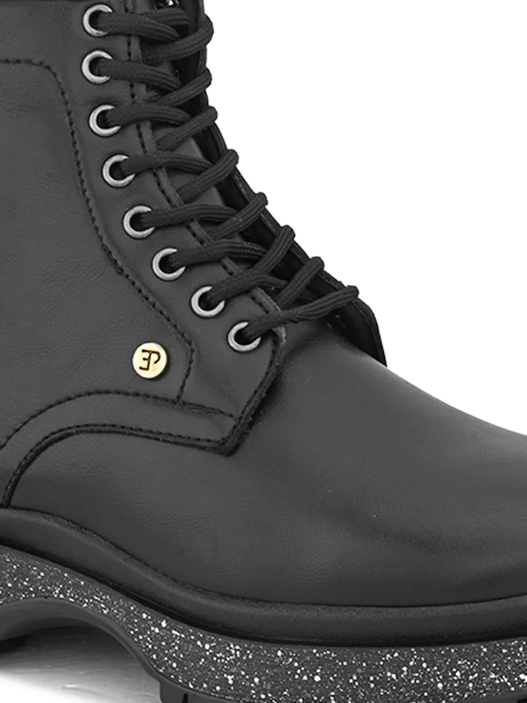 EL PASO Women Faux Leather Casual Lace Up Boots