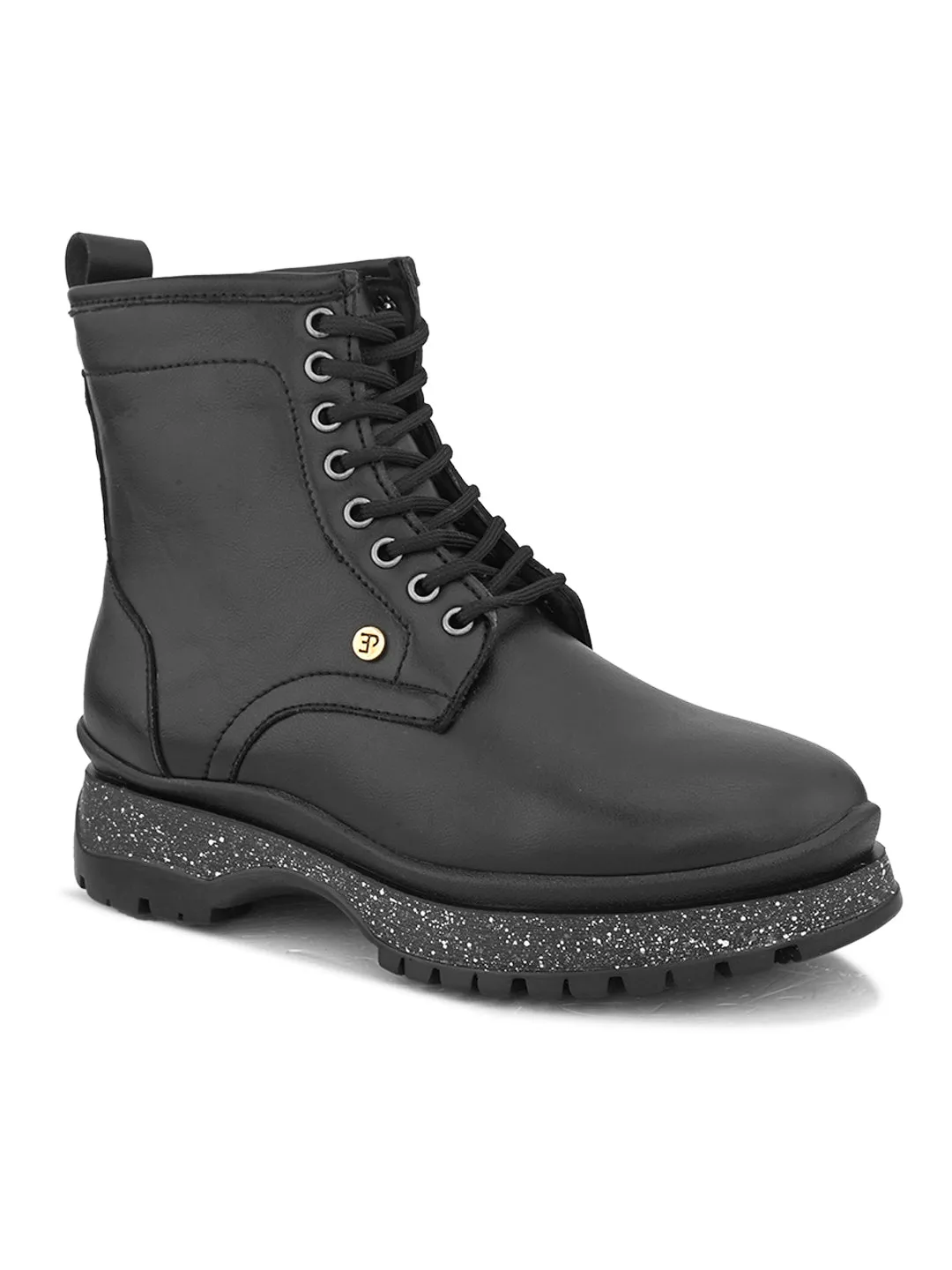 EL PASO Women Faux Leather Casual Lace Up Boots