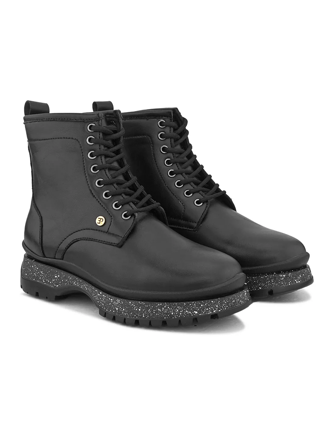 EL PASO Women Faux Leather Casual Lace Up Boots
