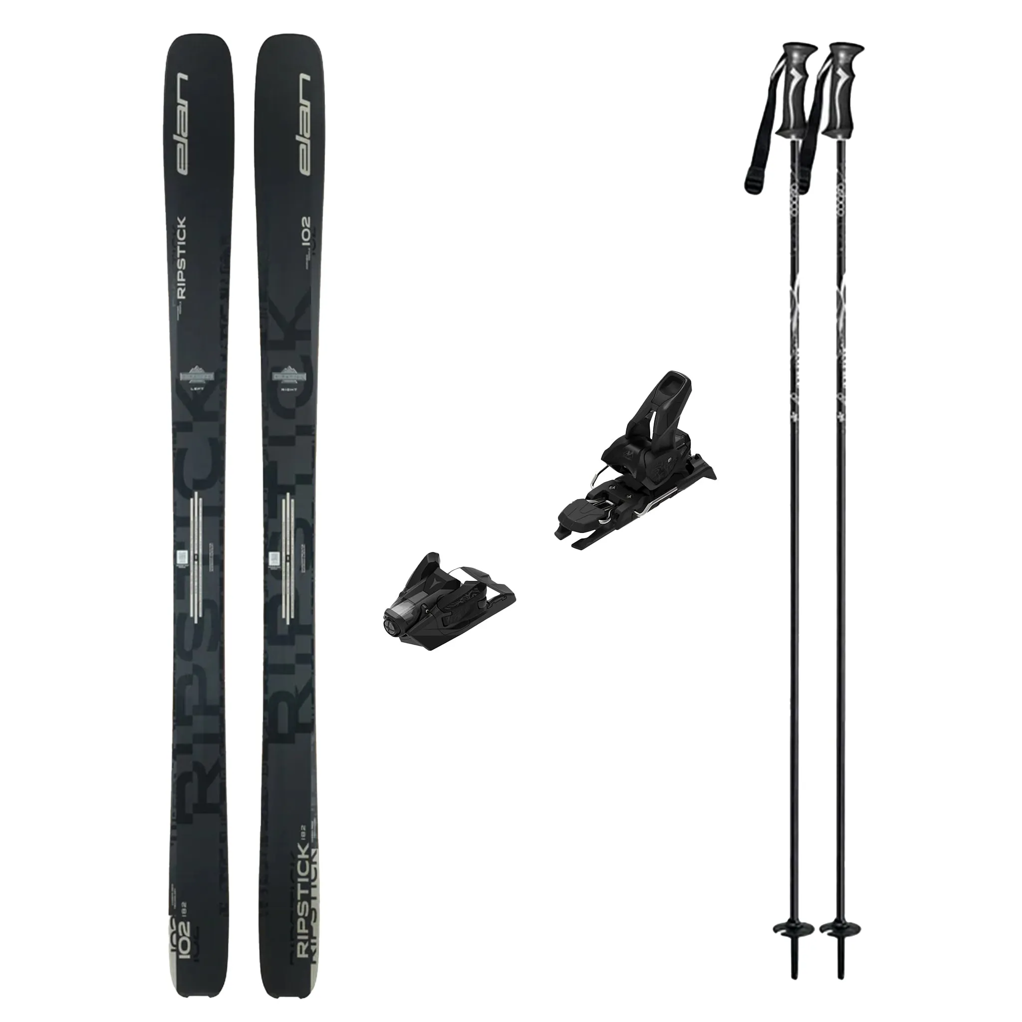 Elan Ripstick 102 Black Edition Skis 2025 with Atomic Strive 14 GW Bindings Mens Ski Package