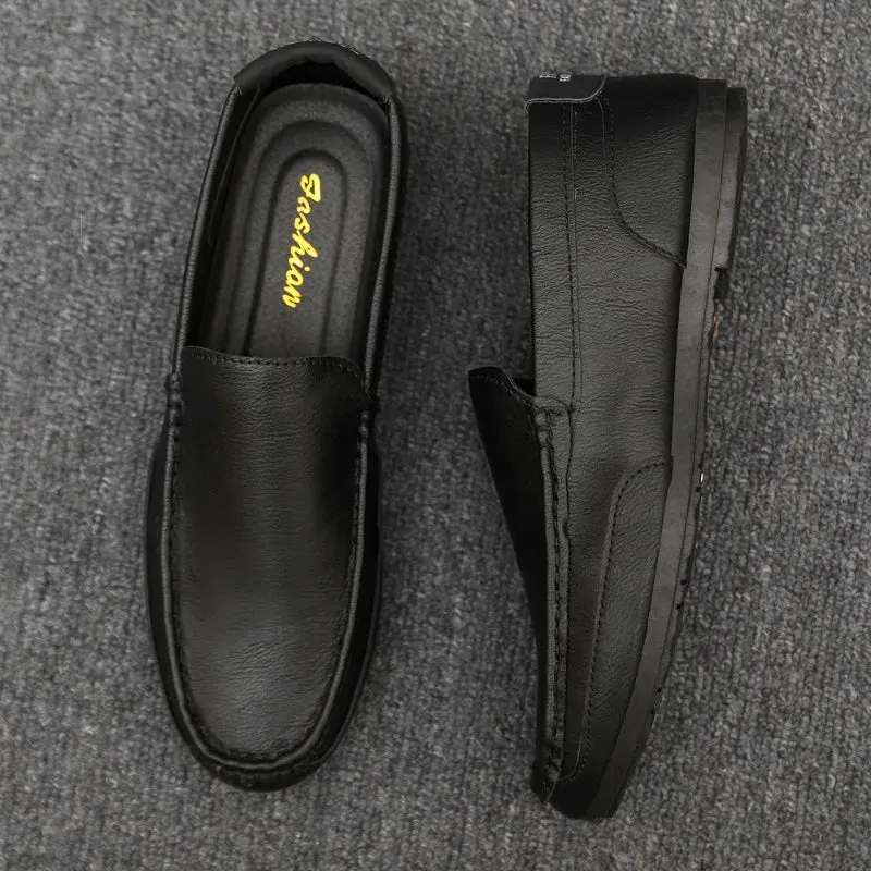 EliteMan Lux Leder Herren-Slipper