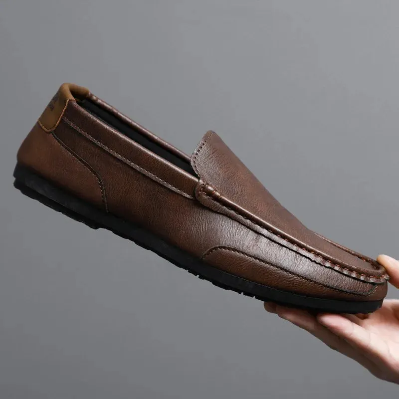 EliteMan Lux Leder Herren-Slipper
