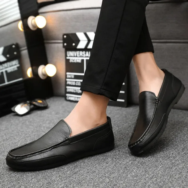 EliteMan Lux Leder Herren-Slipper