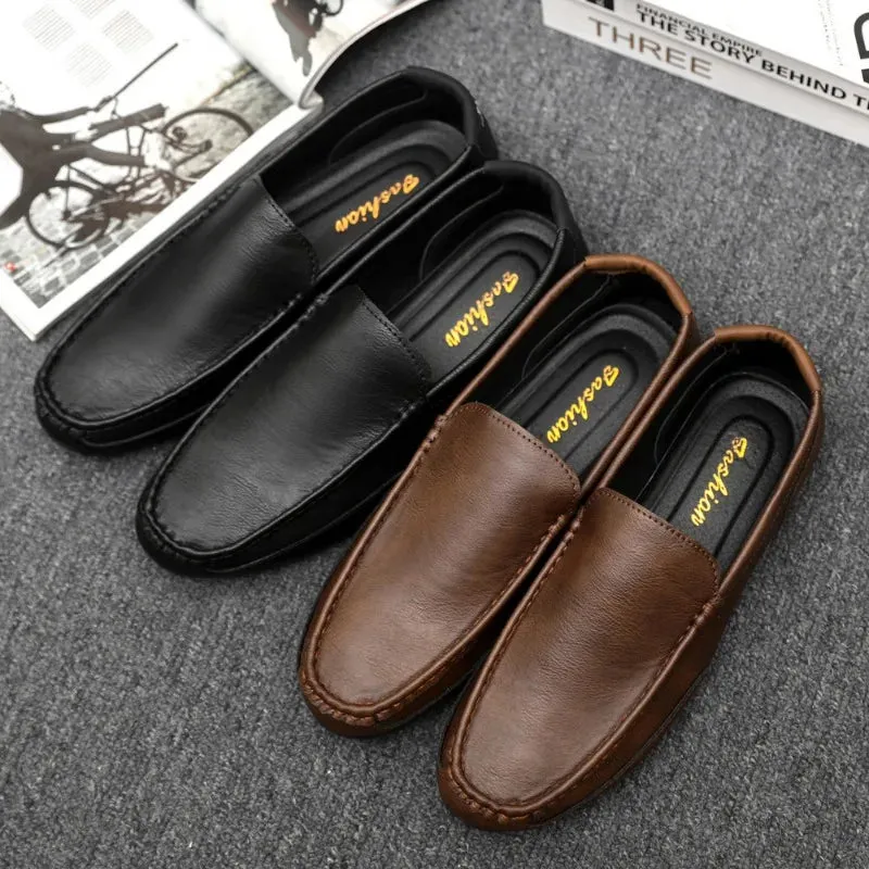 EliteMan Lux Leder Herren-Slipper