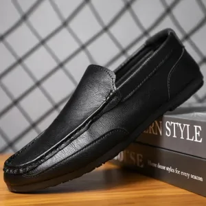 EliteMan Lux Leder Herren-Slipper