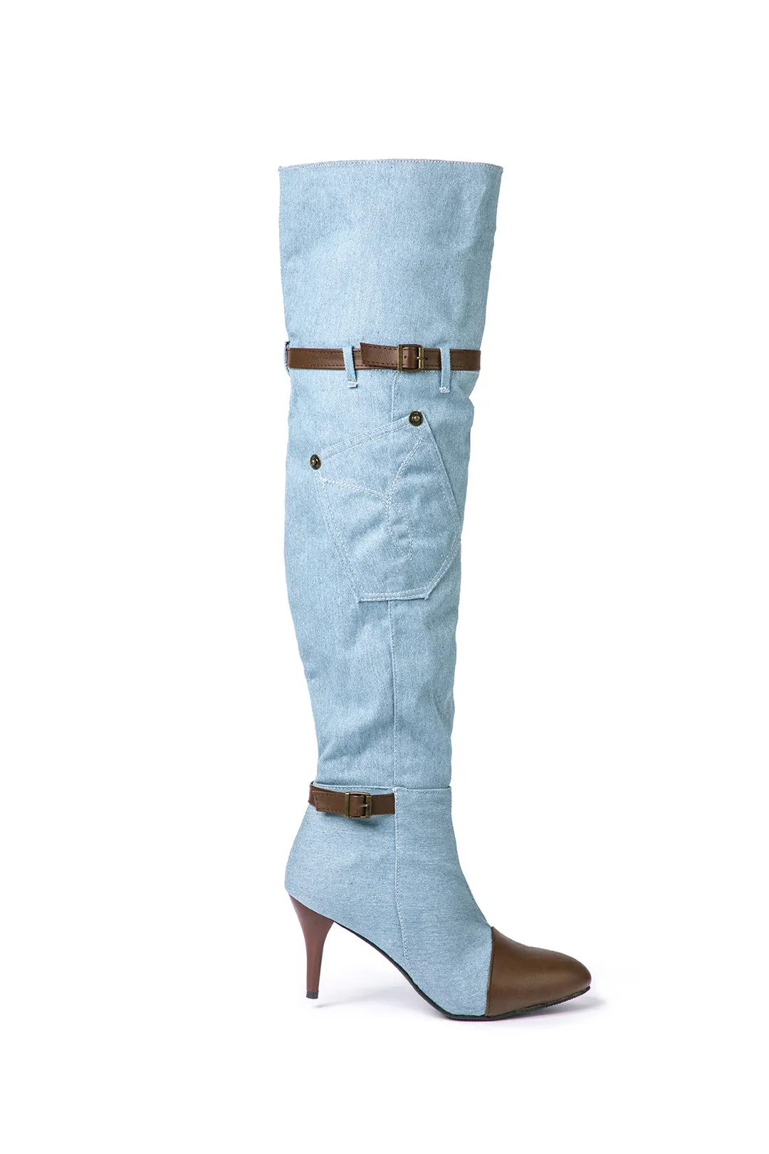 Erin - Trendy Patchwork Design Woman's Over The Knee Boots