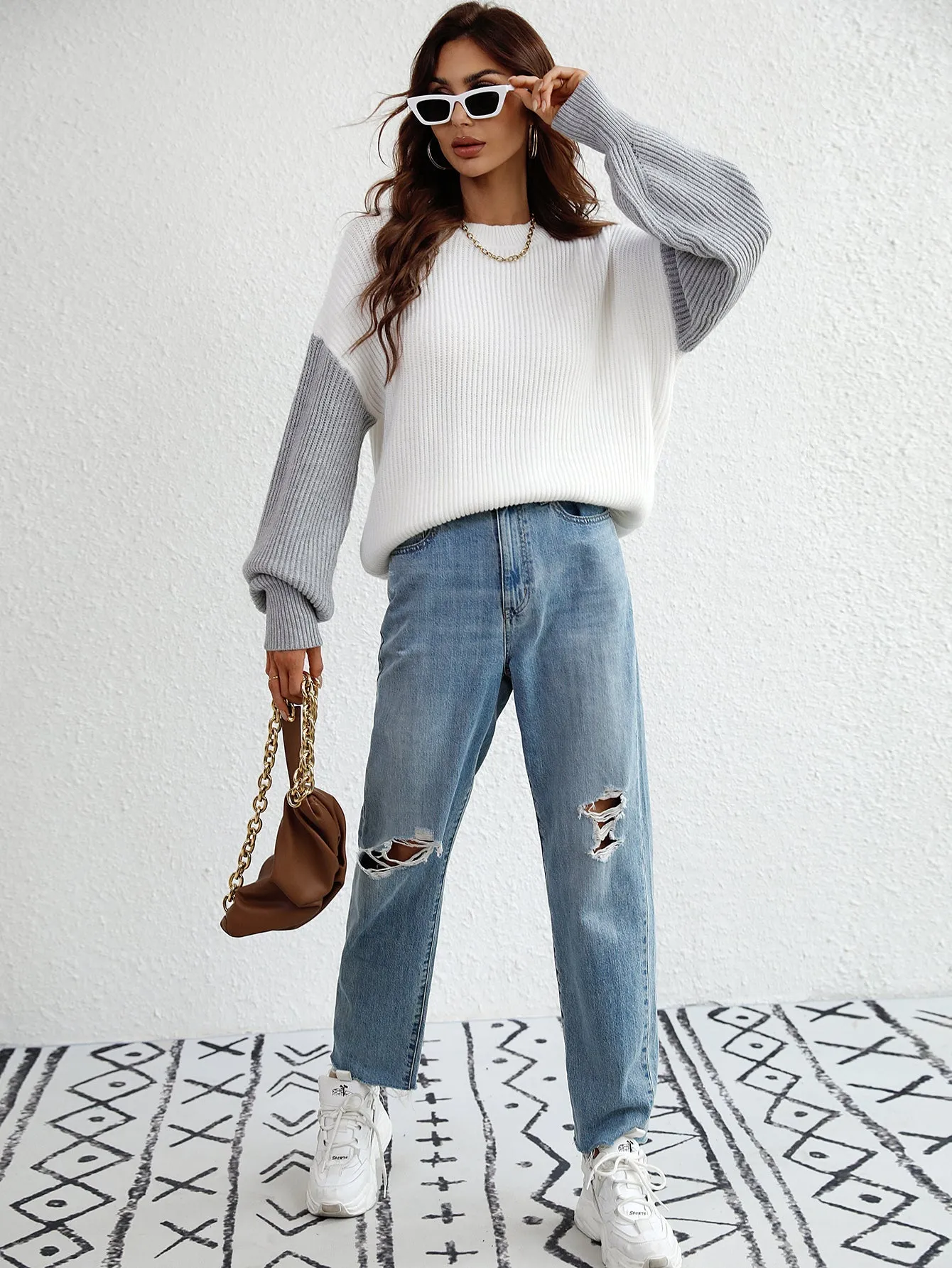 Estatia Knit Sweater - White
