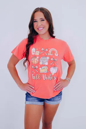 ***Fall Vibes Bow Comfort Colors Graphic Tee S-2X SAMPLE