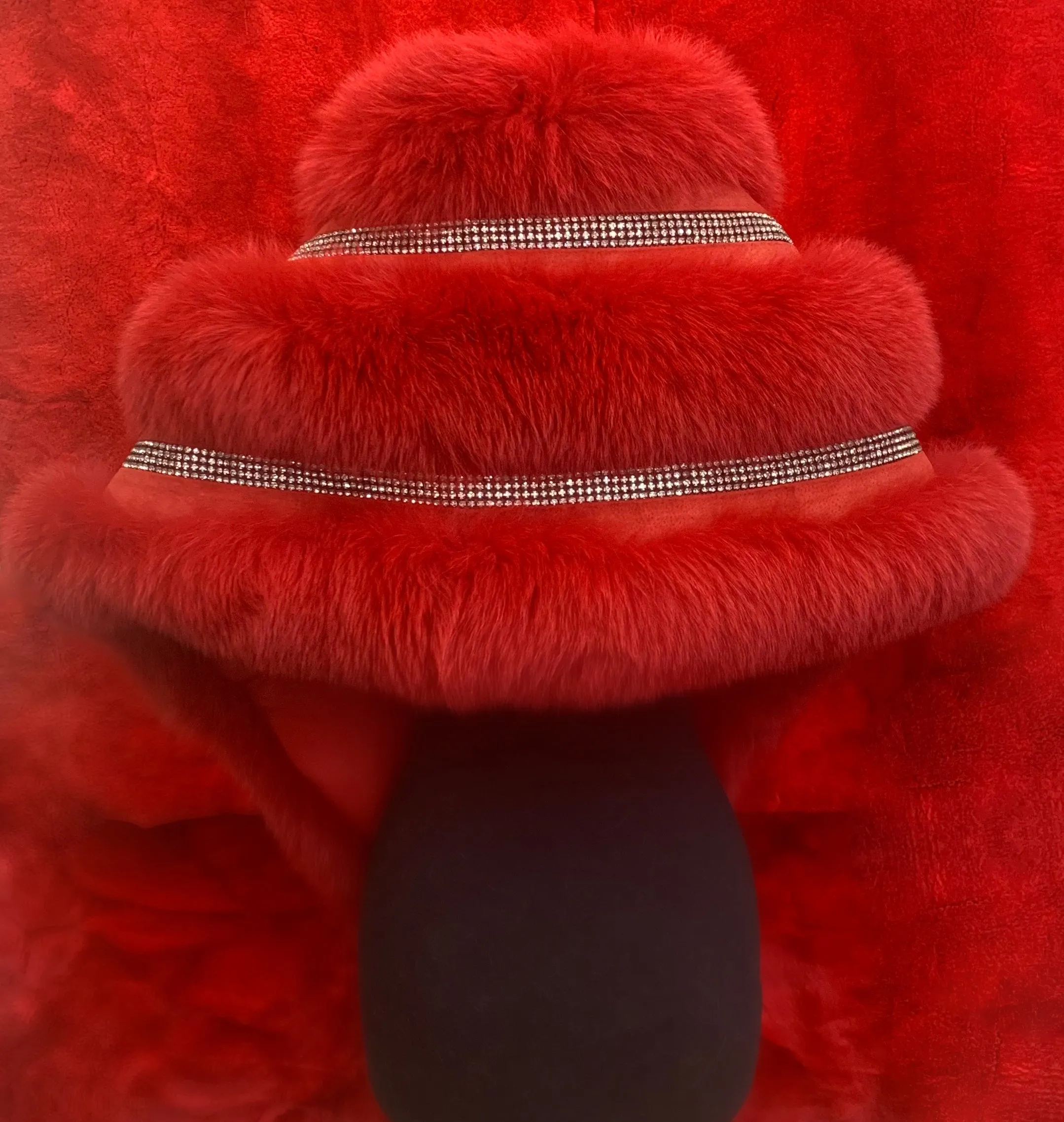 Fallon Aurielle Fox Fur Rhinestone Boa (Hot Pink)