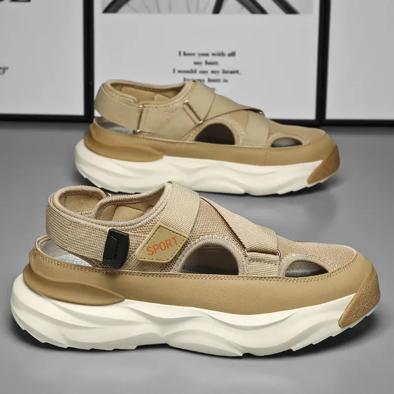 Fashionable Comfortable High Platform Men's Mesh Sandals