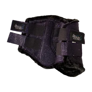 Glitter Sparkly Brushing Dressage Boots Plum Purple