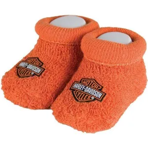 Harley-Davidson® Baby Boy's Bar & Shield® Stretch Terry Booties, Orange