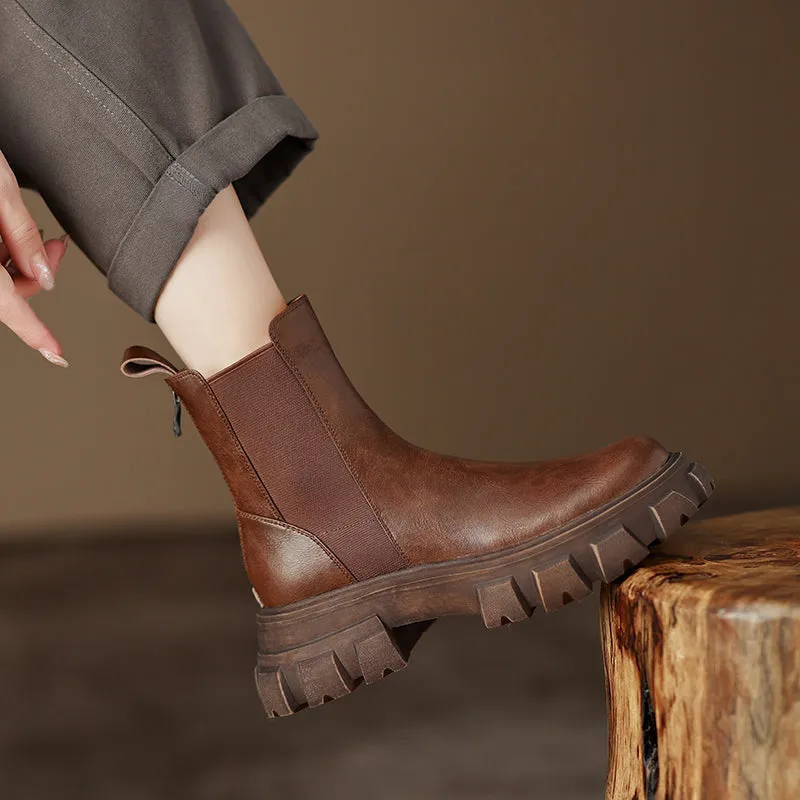 Hindy Brown Platform Chelsea Boots
