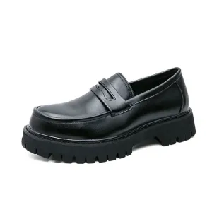 HochSole Herren Formelle Plattform-Loafer mit Dicken Sohlen