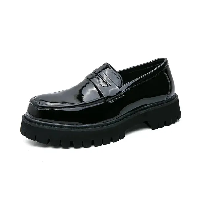 HochSole Herren Formelle Plattform-Loafer mit Dicken Sohlen