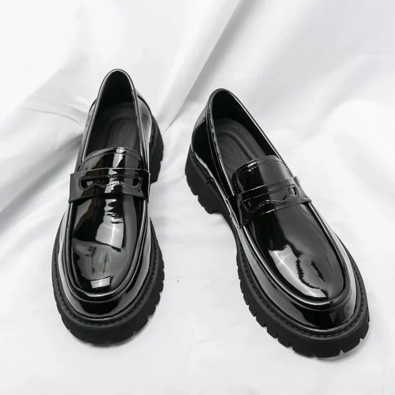 HochSole Herren Formelle Plattform-Loafer mit Dicken Sohlen