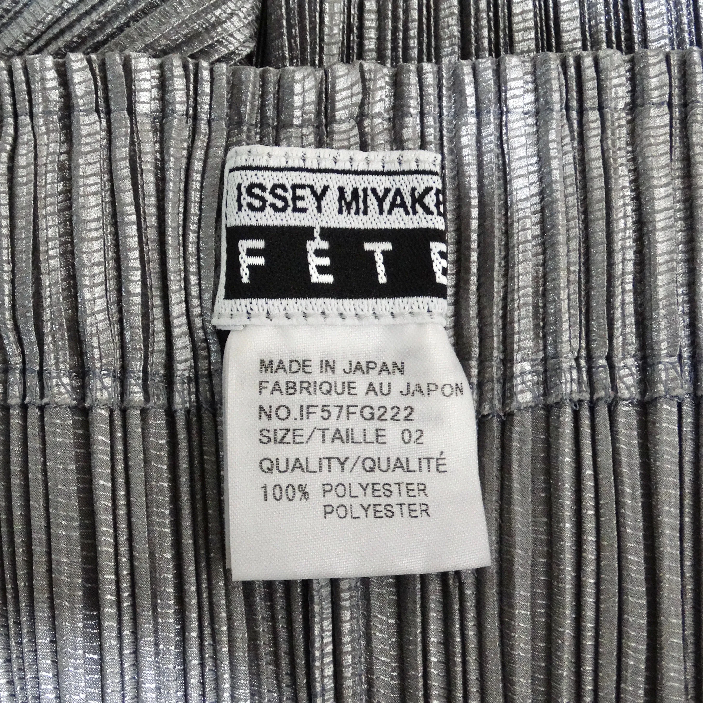 Issey Miyake 1990s Silver Pleated Poncho