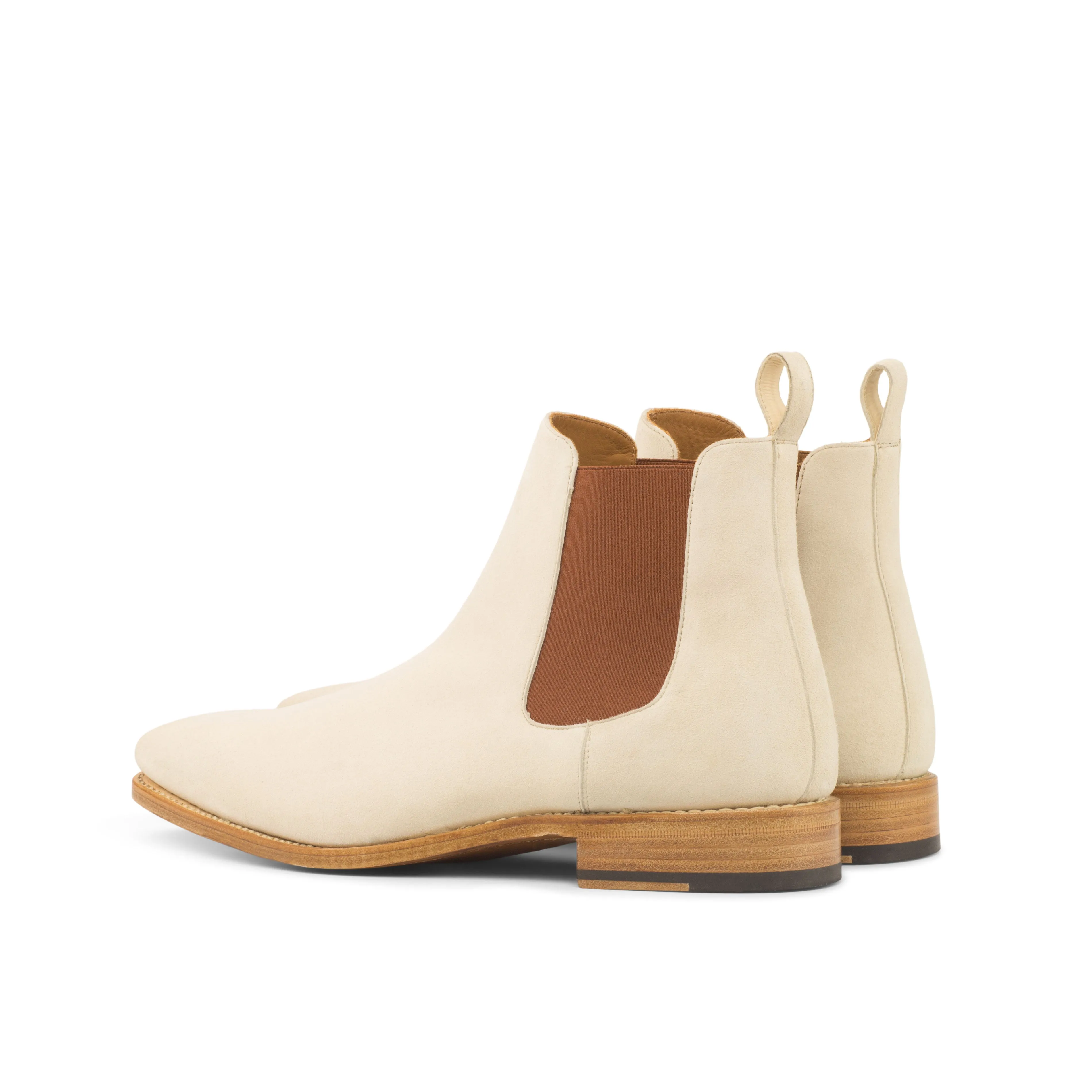 Ivory Cream Suede Chelsea Boots