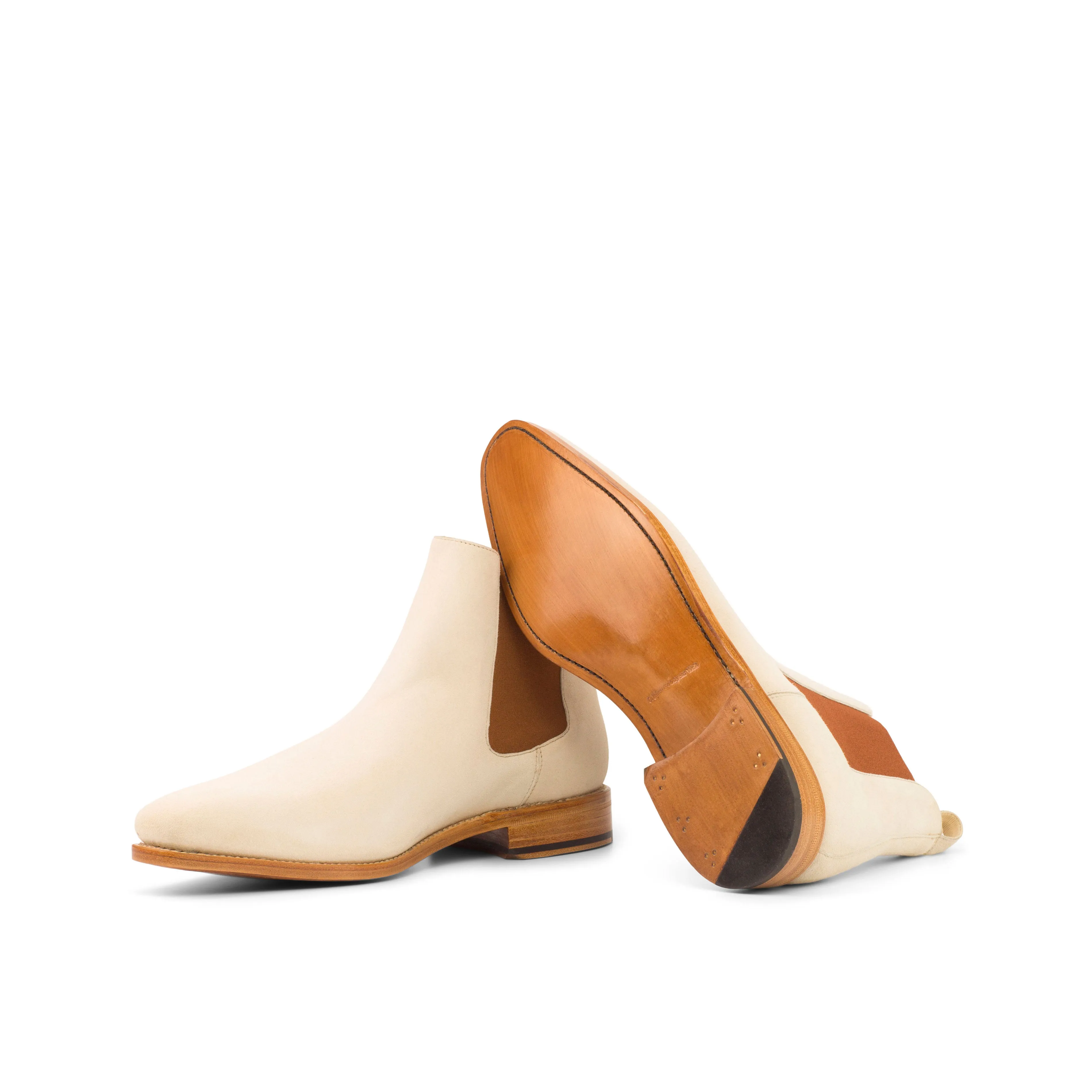 Ivory Cream Suede Chelsea Boots