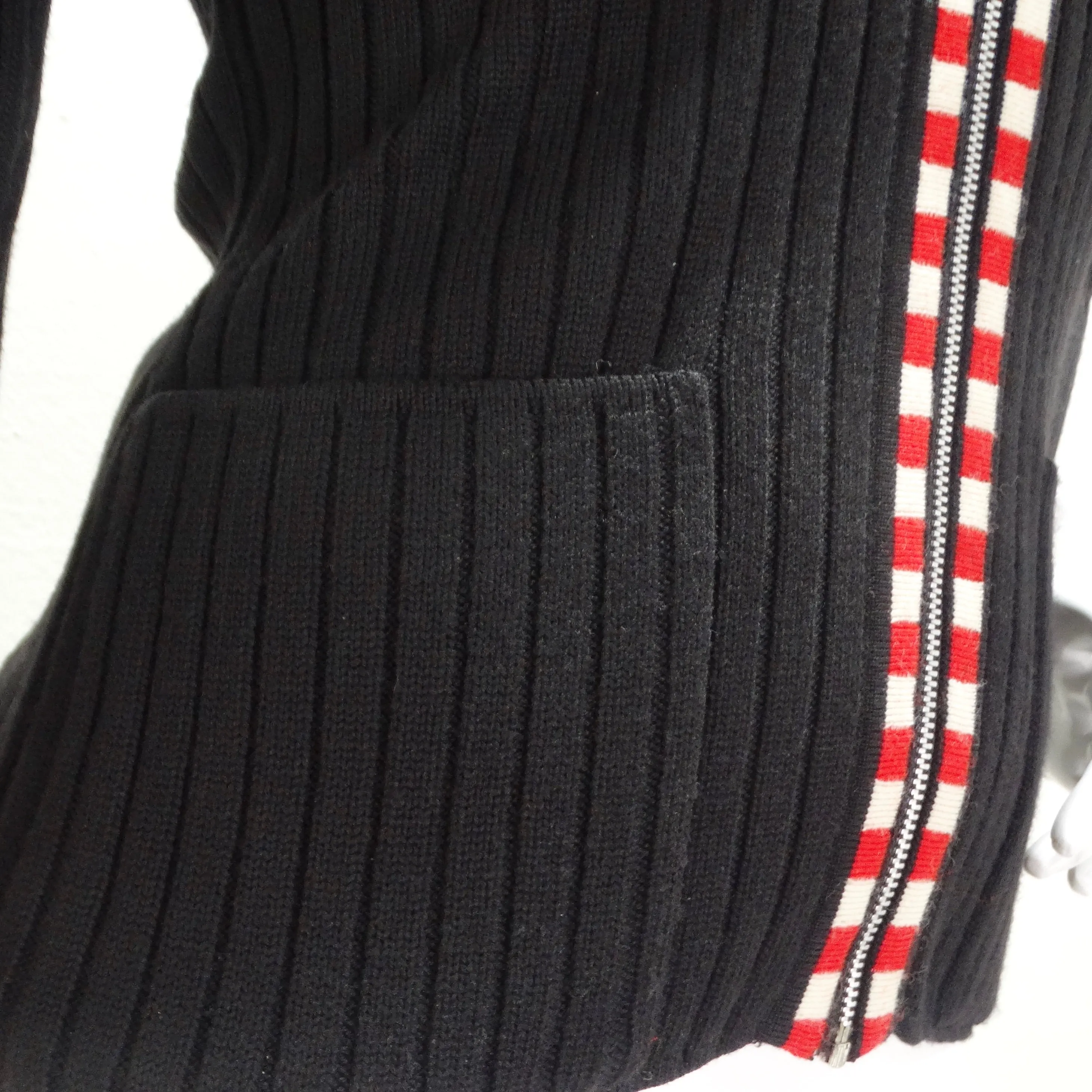 Jean Paul Gaultier Rib Knit Zip-Up Sweater
