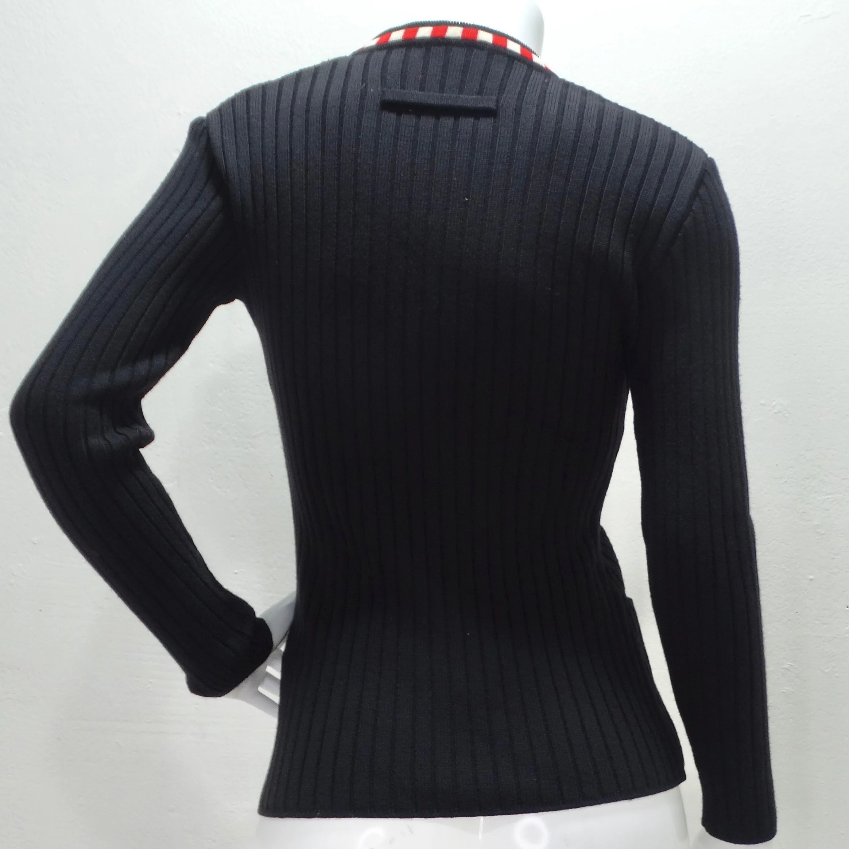 Jean Paul Gaultier Rib Knit Zip-Up Sweater