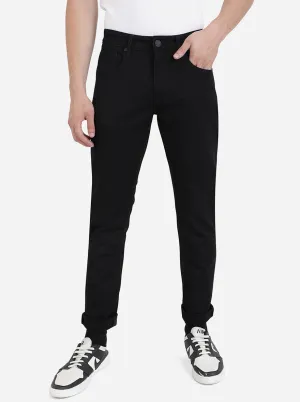 Jet Black Solid Slim Fit Jeans | JadeBlue
