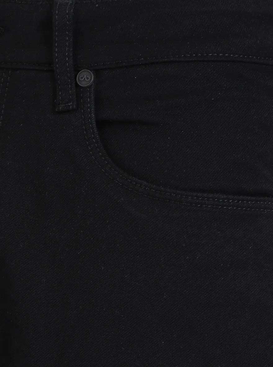 Jet Black Solid Slim Fit Jeans | JadeBlue